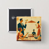 Mid Century Modern Der Martini Cocktail Kritiker Button (Vorne & Hinten)