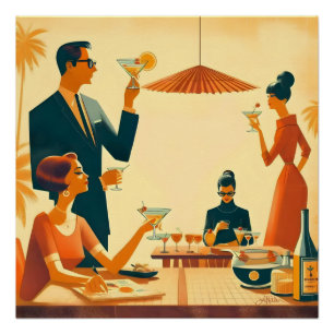Mid Century Modern Der Martini Cocktail Kritiker Poster