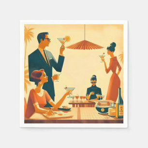 Mid Century Modern Der Martini Cocktail Kritiker Serviette