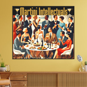 Mid Century Modern Die Martini-Intellektuellen Leinwanddruck