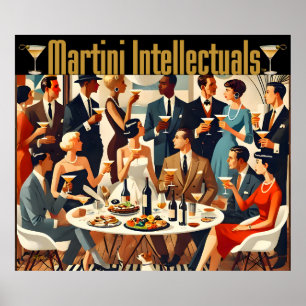 Mid Century Modern Die Martini Intellektuellen Poster
