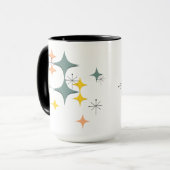 Mid Century Modern Eames Atomic Sternenexplosionen Tasse (Vorderseite Links)