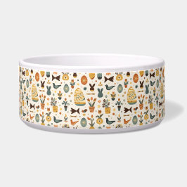Mid‑Century Modern Easter Pet Bowl | Retro Bunny Napf