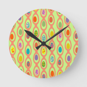 Mid-century Modern Eggs  Runde Wanduhr