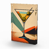 Mid Century Modern Farbblock Martini Kunst Fotoblock (Rechts)
