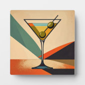 Mid Century Modern Farbblock Martini Kunst Fotoplatte (Vorderseite)