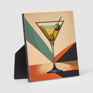 Mid Century Modern Farbblock Martini Kunst Fotoplatte