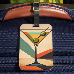 Mid Century Modern Farbblock Martini Kunst Gepäckanhänger