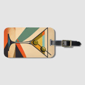 Mid Century Modern Farbblock Martini Kunst Gepäckanhänger (Vorderseite (Horizontal))