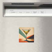 Mid Century Modern Farbblock Martini Kunst Magnet (In Situ (Geschirrspüler))