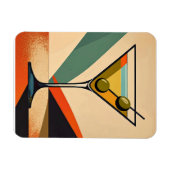 Mid Century Modern Farbblock Martini Kunst Magnet (Horizontal)