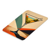 Mid Century Modern Farbblock Martini Kunst Magnet (Linke Seite)