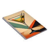 Mid Century Modern Farbblock Martini Kunst Notizblock (Rechte Seite)