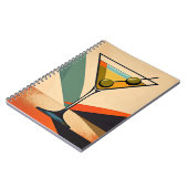 Mid Century Modern Farbblock Martini Kunst Notizblock (Linke Seite)