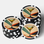 Mid Century Modern Farbblock Martini Kunst Pokerchips (Stapel)