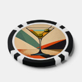 Mid Century Modern Farbblock Martini Kunst Pokerchips (Einzeln)