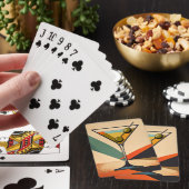 Mid Century Modern Farbblock Martini Kunst Spielkarten (In Situ)