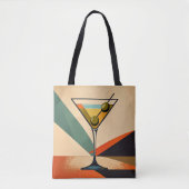 Mid Century Modern Farbblock Martini Kunst Tasche (Vorderseite)