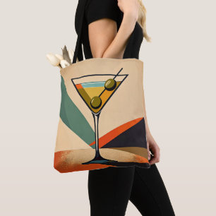 Mid Century Modern Farbblock Martini Kunst Tasche