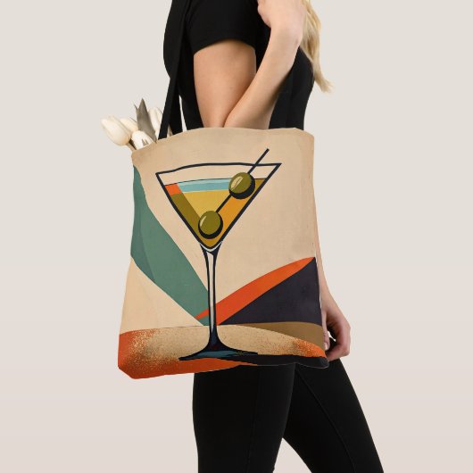 Mid Century Modern Farbblock Martini Kunst Tasche (Von Nahem)