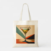 Mid Century Modern Farbblock Martini Kunst Tragetasche (Rückseite)