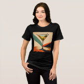 Mid Century Modern Farbblock Martini Kunst Tri-Blend Shirt (Vorderseite voll)