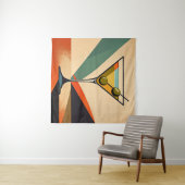 Mid Century Modern Farbblock Martini Kunst Wandteppich (Beispiel (Horizontal))