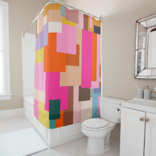 Mid Century Modern Farbige Geometrische Abstrakt Duschvorhang
