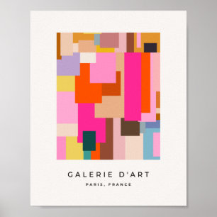 Mid Century Modern Farbige Geometrische Abstrakt Poster