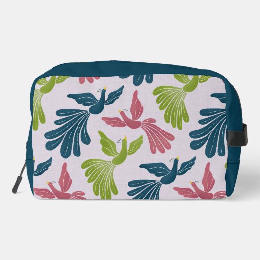 Mid-Century Modern Feuerbirds Waschbeutel (Rückseite)