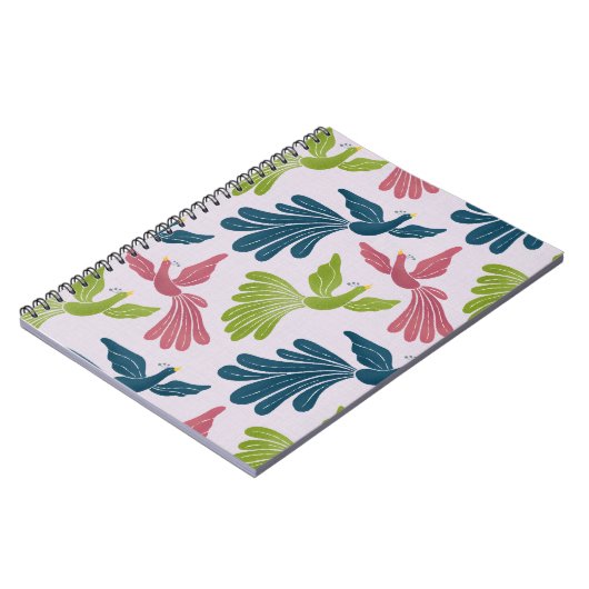 Mid-Century Modern Firebirds Spiral Notebook Notizblock (Linke Seite)