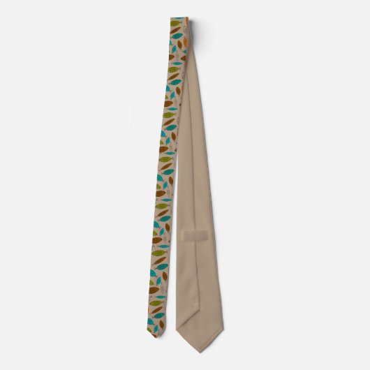 Mid-Century Modern Fish Tie Light Brown Krawatte (Rückseite)