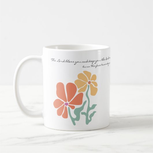 Mid Century Modern Floral Bible Verse Blessing Cof Kaffeetasse (Links)