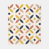 Mid-Century Modern Floral Dot Pattern Fleecedecke (Vorderseite)