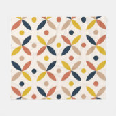 Mid-Century Modern Floral Dot Pattern Fleecedecke (Vorderseite (Horizontal))