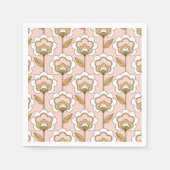 Mid-Century Modern Floral Pattern Serviette (Vorderseite)