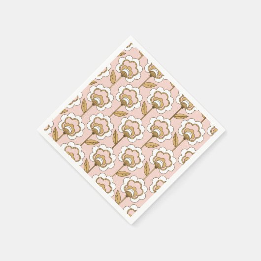 Mid-Century Modern Floral Pattern Serviette (Ecke)