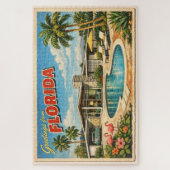 Mid Century Modern Florida Postkarte Puzzle (Vertikal)