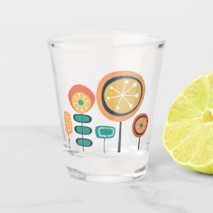 Mid Century Modern Frühlingsgarten Schnapsglas