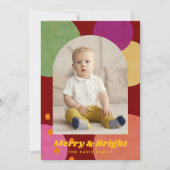 Mid Century Modern Fun Photo Holidays Einladung (Vorderseite)