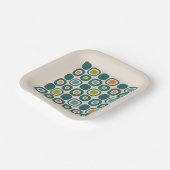 Mid Century Modern Garden Path Pattern Pappteller (Gewinkelt)