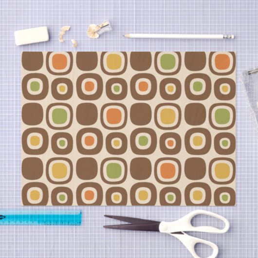 Mid Century Modern Garden Path Pattern Seidenpapier (Handwerk)