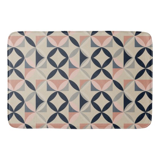 Mid Century Modern Geometric Abstract Pattern Badematte (Vorderseite)