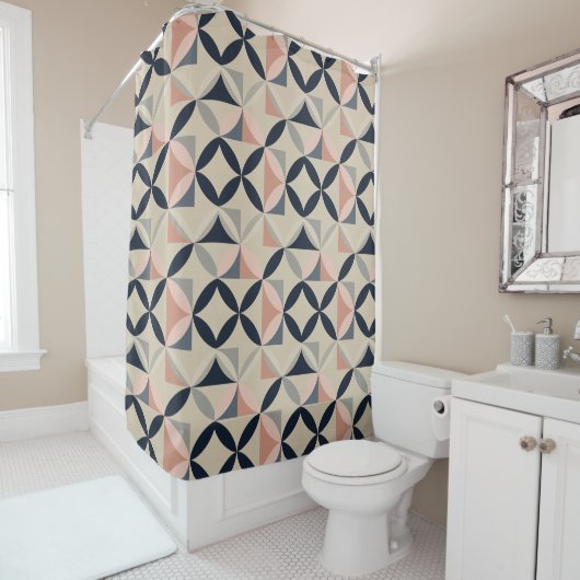 Mid Century Modern Geometric Abstract Pattern Duschvorhang (Beispiel)