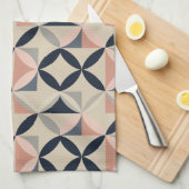 Mid Century Modern Geometric Abstract Pattern Geschirrtuch (Viertel Falte)