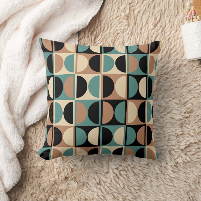 Mid Century Modern Geometric Abstract Pattern Kissen (Decke)