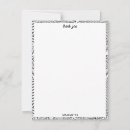 Mid Century Modern Geometric Arch Black White Dankeskarte