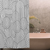 Mid Century Modern Geometric Arch Black White Duschvorhang