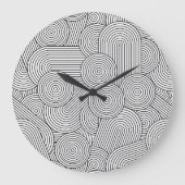 Mid Century Modern Geometric Arch Black White Große Wanduhr (Vorderseite)
