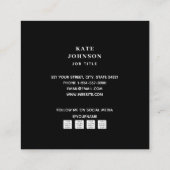 Mid Century Modern Geometric Arch Black White Quadratische Visitenkarte (Rückseite)